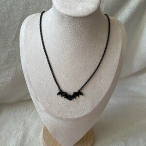 Halloween black bat necklace